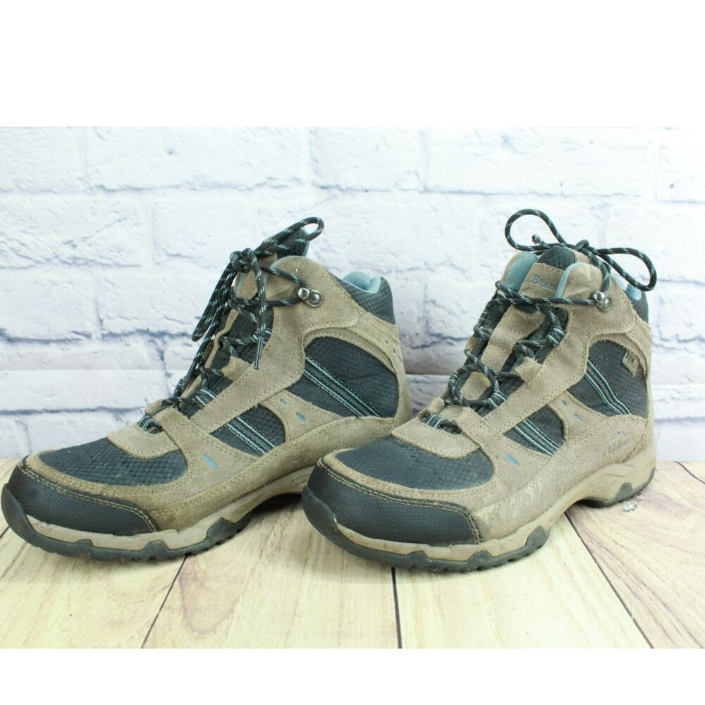 LL Bean Model 4 Brown Suede Lace Up Waterproof Trail Hiking Boots Size 11 Wide - Picture 2 of 10